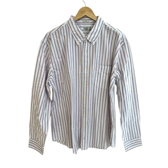 J Crew Slim Fit Broken In Organic Cotton Striped Oxford Shirt Mens Size XXL - Picture 2 of 12